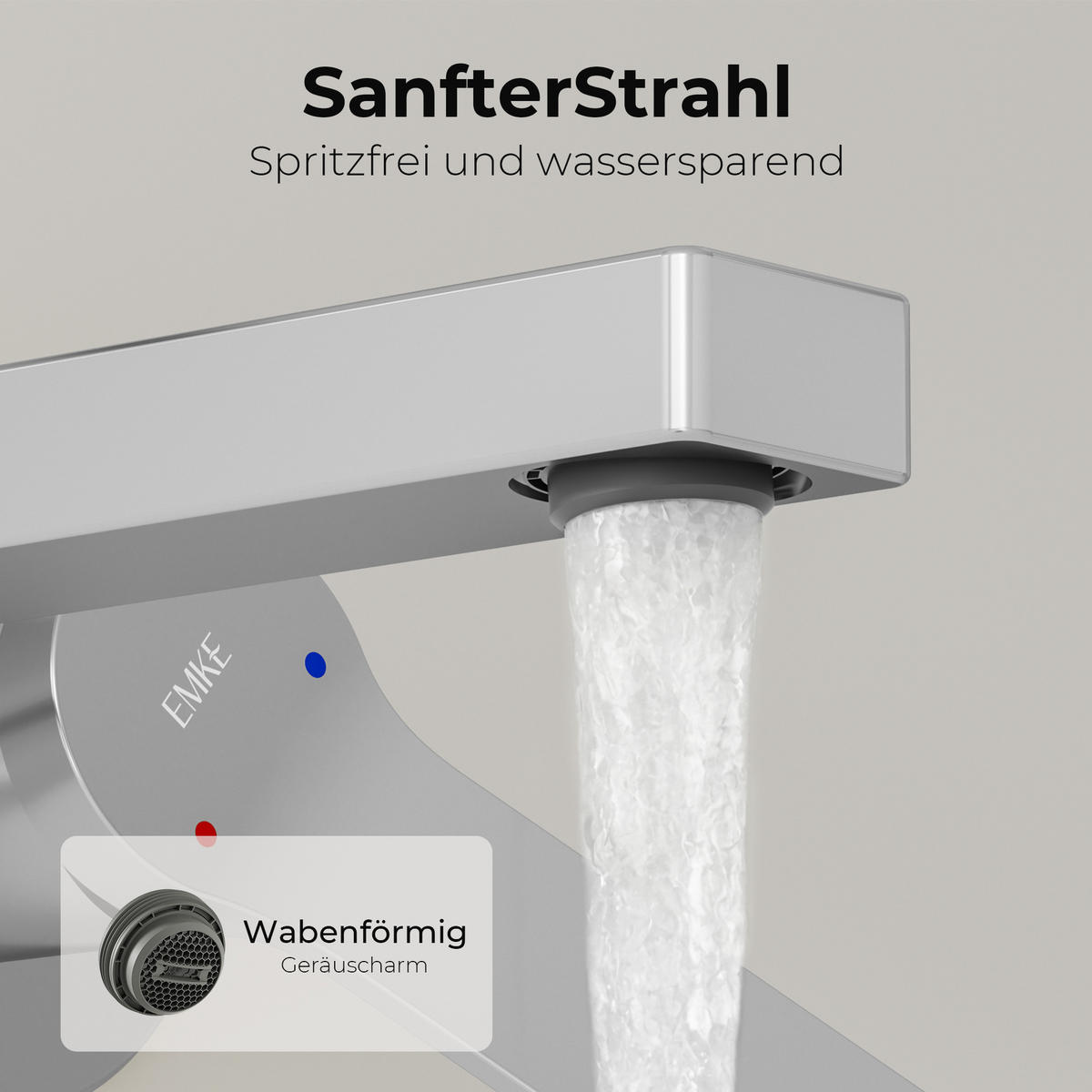 WASCHTISCHARMATUR mit Luftsprudler Messing verchromt - Chromfarben, Metall (21/7/28.8cm) - EMKE