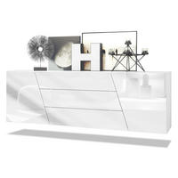 SIDEBOARD Houston Weiß Hochglanz - Weiß Hochglanz, Holzwerkstoff (178/57.5/38.5cm) - Vladon