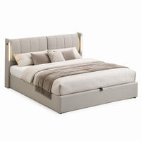 POLSTERBETT mit Stauraum und LED 180x200 cm PU Grau - Grau, Metall (180/200cm) - Meubliv