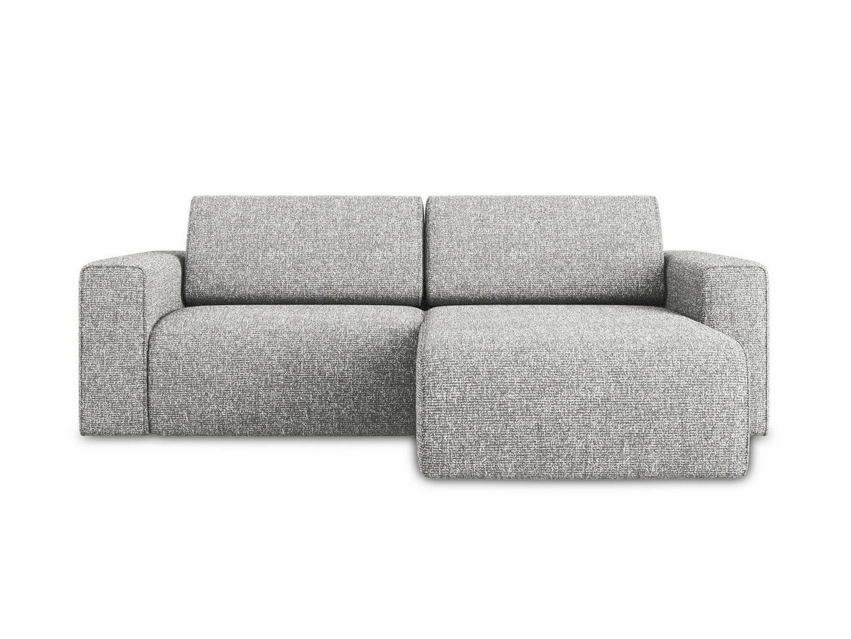 ECKSOFA Rechts Strukturstoff Stoff Grau - Beige/Silberfarben, Kunststoff/Textil (224/167cm) - Makamii