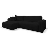 ECKSOFA CLOUD mit Schlaffunktion und Bettkasten Boucle Cloud (Schwarz) - Schwarz, Textil (276/145cm) - VENASI MÖBEL