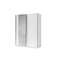 SCHWEBETÜRENSCHRANK ELRON 180,6/198,5/62cm 2-türig mit Spiegel Weiß - Weiß, Holzwerkstoff (180.6/198.5/62cm) - MASSENO