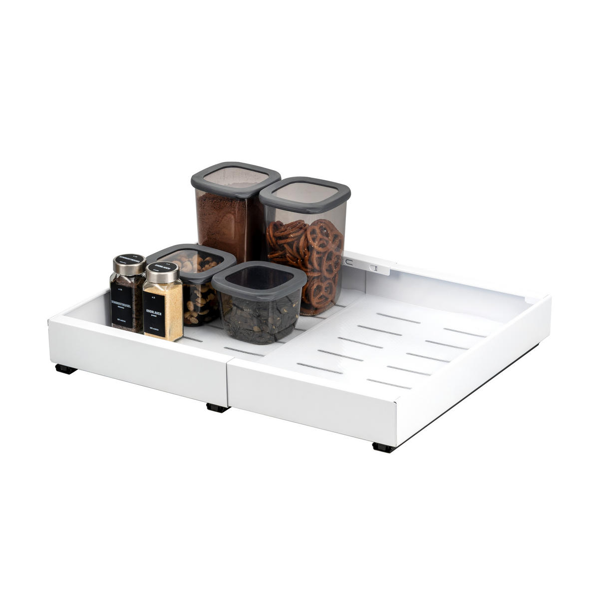 TELESKOPSCHUBLADE, ausziehbar, Metall, weiß - Weiß, Metall (51/6/42cm) - bremermann