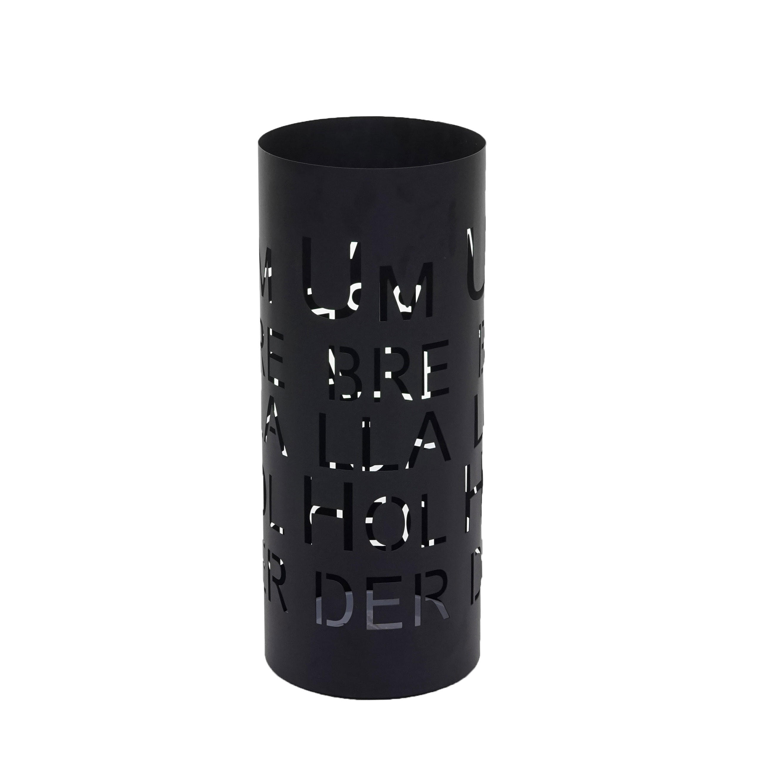 SCHIRMSTÄNDER SCHRIFT SCHWARZ Schwarz - Schwarz, Metall (22/55/22cm) - MCW