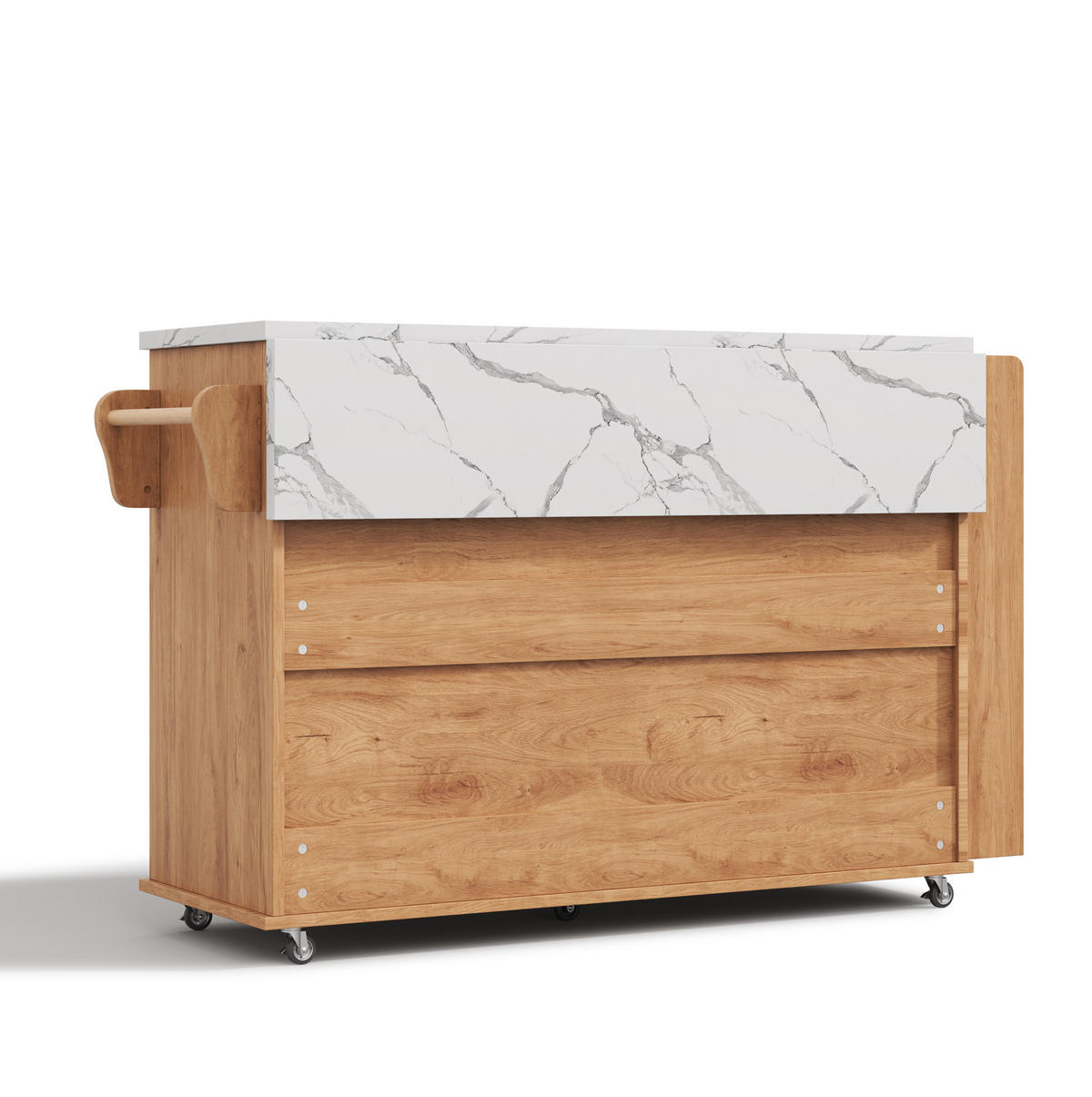 KÜCHENINSEL 120/45-70/90 cm aus MDF mit klappbarer Arbeitsplatte Natur - Naturfarben, Holzwerkstoff (138/90/70cm) - Modenvie