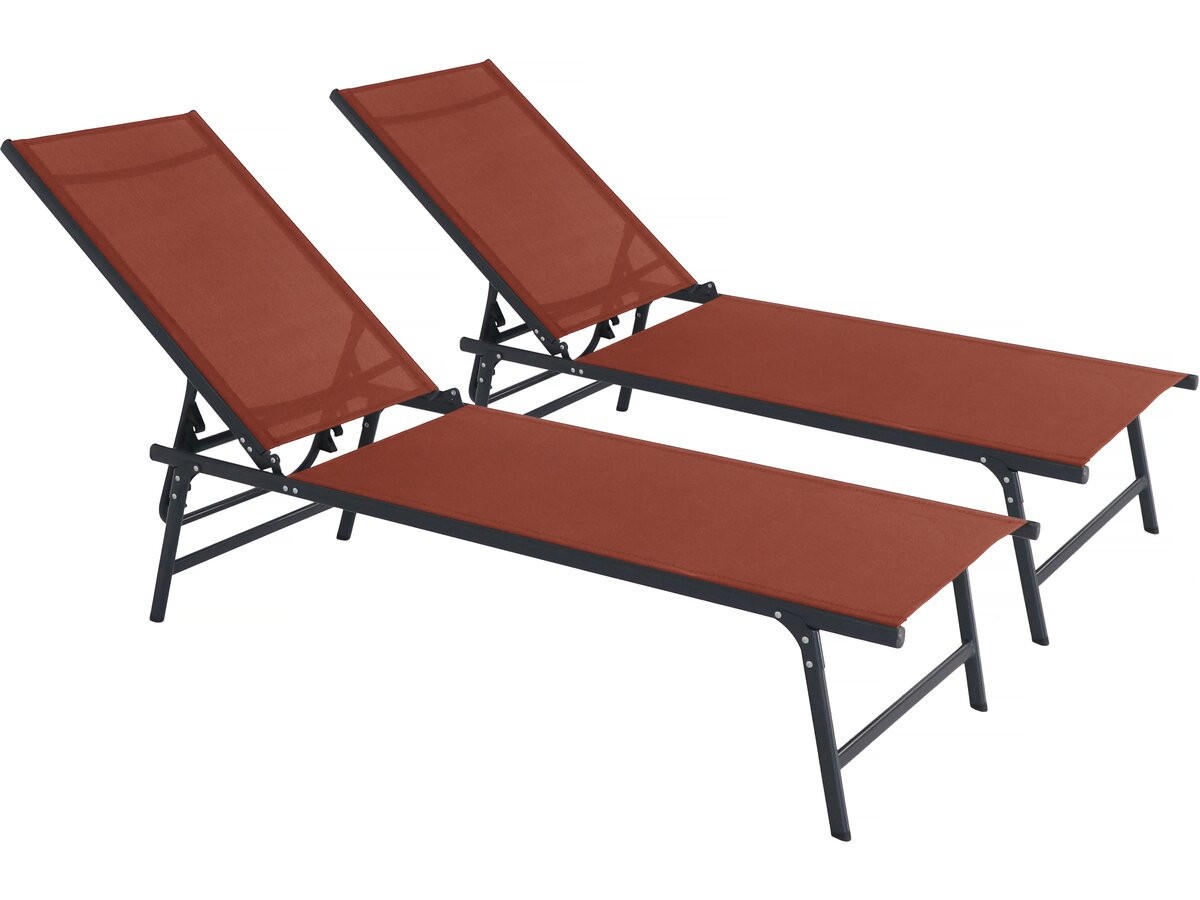Habitat Garten Sonnenliege Rot 54x104x180 cm
