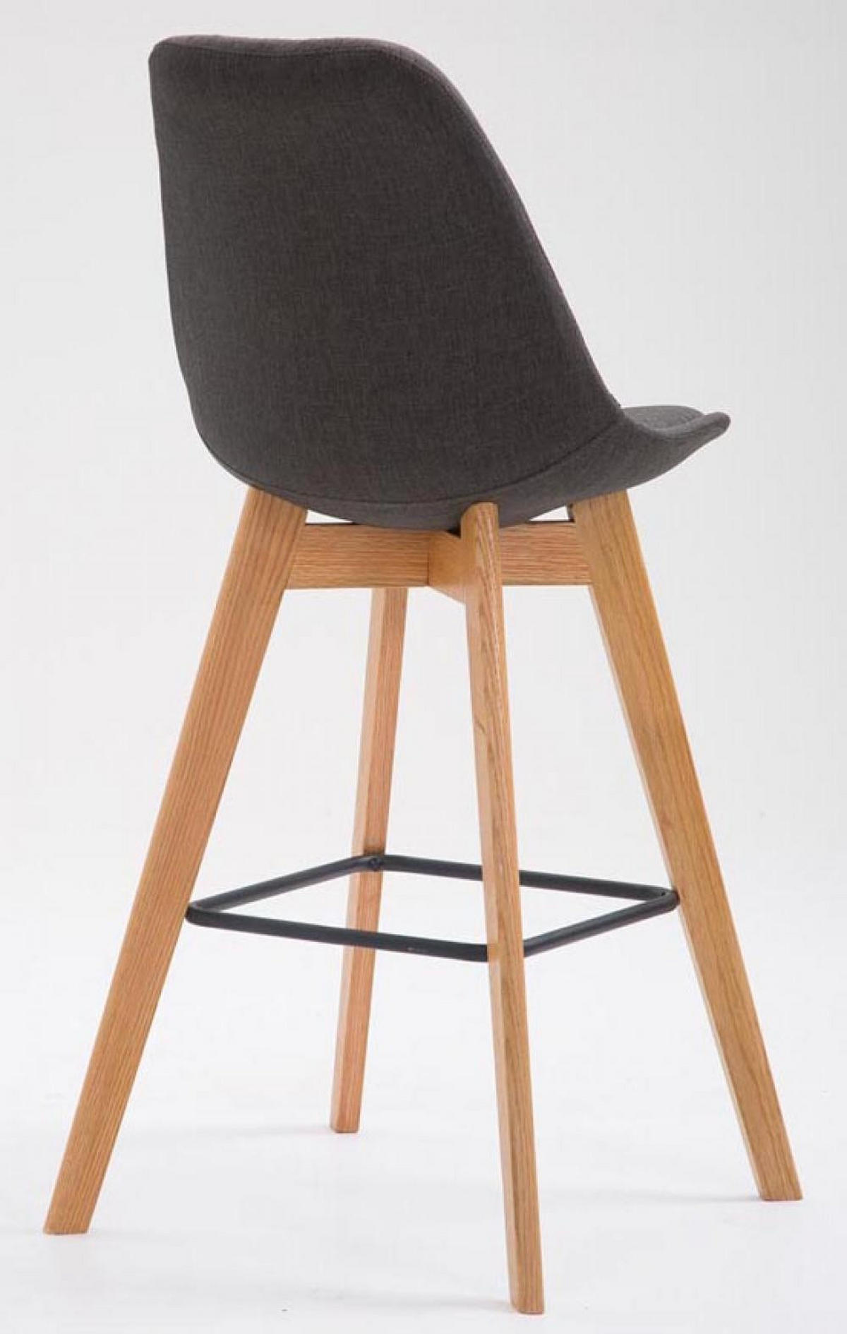 BARHOCKER 2 Stoff Dunkelgrau - Eukalyptusholzfarben/Dunkelgrau, Holz/Textil (48/112/56cm) - CLP