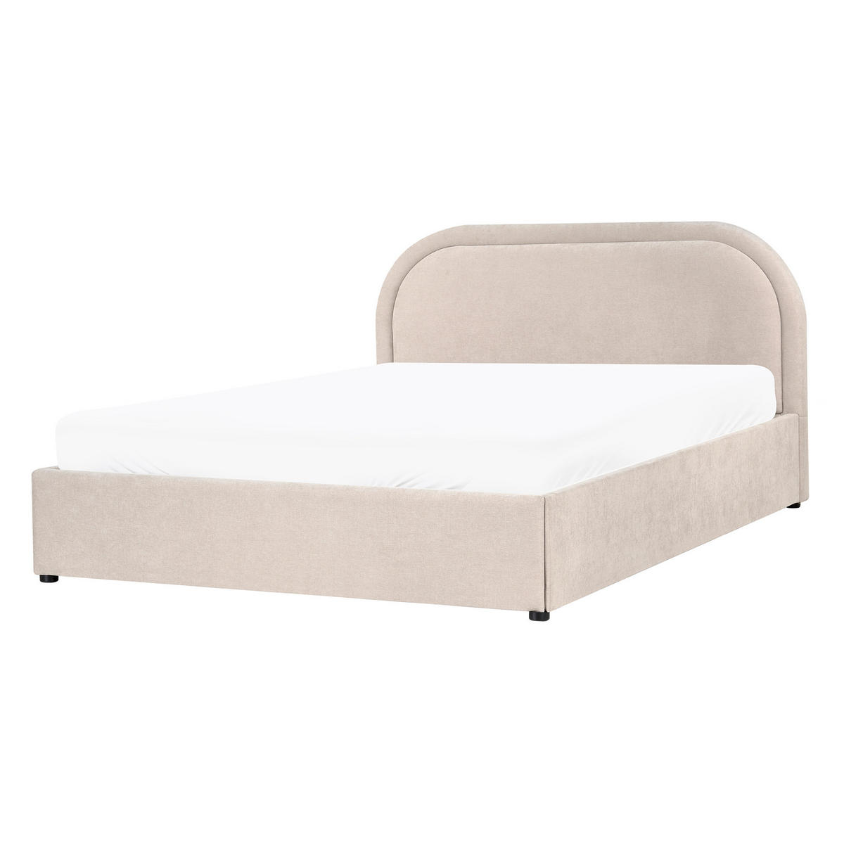 PAT cu spațiu de depozitare 140/200 șenilă bej deschis Quillien - bej, material textil (140/200cm) - Beliani