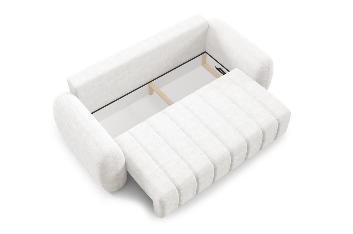SCHLAFSOFA Caria - Weiß, Holzwerkstoff/Textil (266/95/110cm) - Fun Möbel