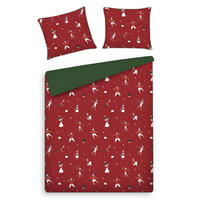 BETTWÄSCHE Baumwoll OLINERINI, 160x200 cm, Rot, Winter Weihnachten Bettbezug, Weihnachtsdeko, Christmas, Weihnachtsmotiv - Rot, Textil (160/200cm) - home&you