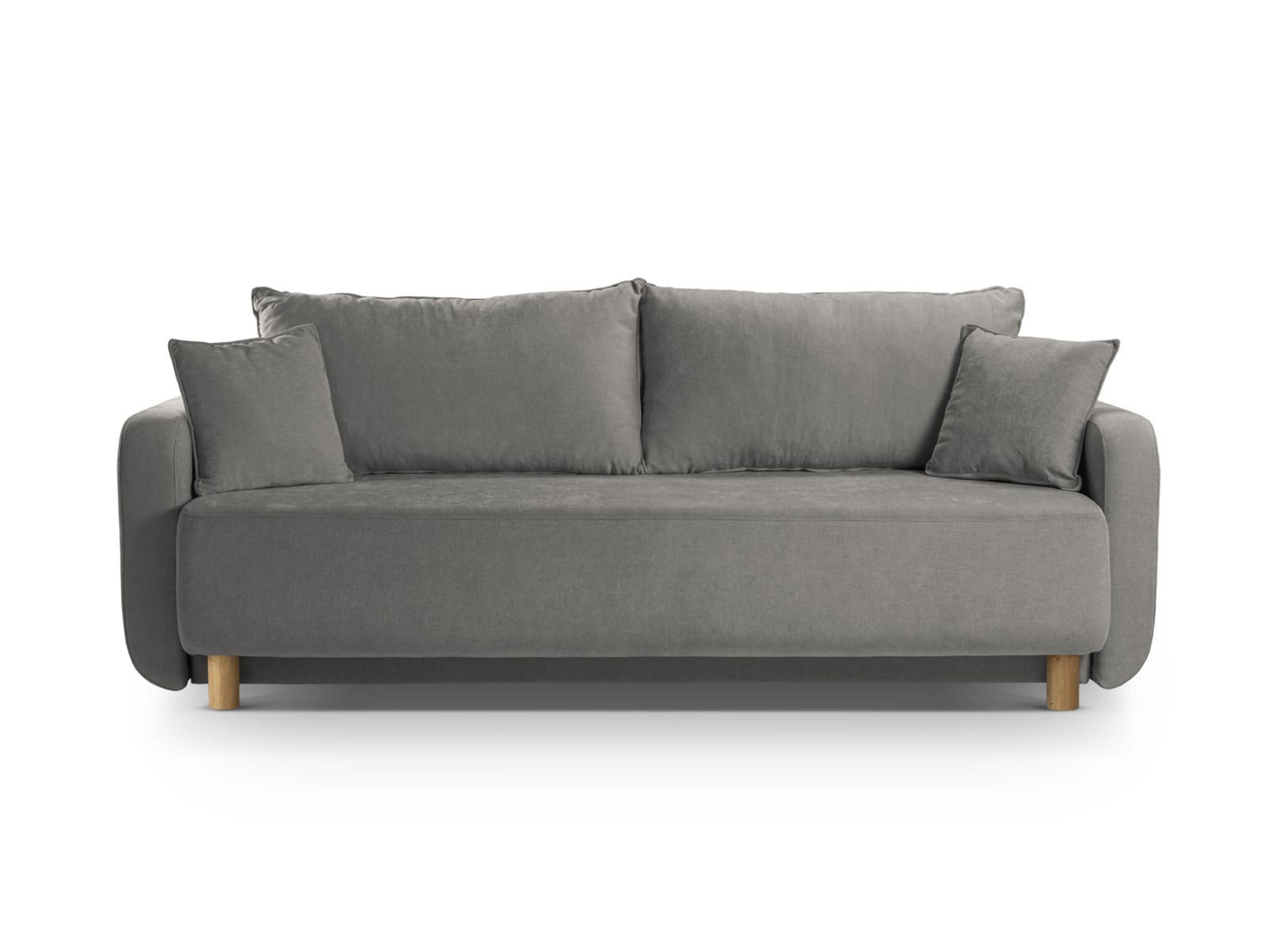 SOFA ausklappbar mit Bettkasten Elen aus strukturiertem Stoff grau 3 Sitzplätze - Grau, Textil (231/86/106cm) - Micadoni