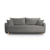 SOFA ausklappbar mit Bettkasten Elen aus strukturiertem Stoff grau 3 Sitzplätze - Grau, Textil (231/86/106cm) - Micadoni