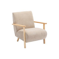 SESSEL - Stoff & Holz - Beige - JULOMO - Beige, Textil (70/81/82cm) - Vente-Unique