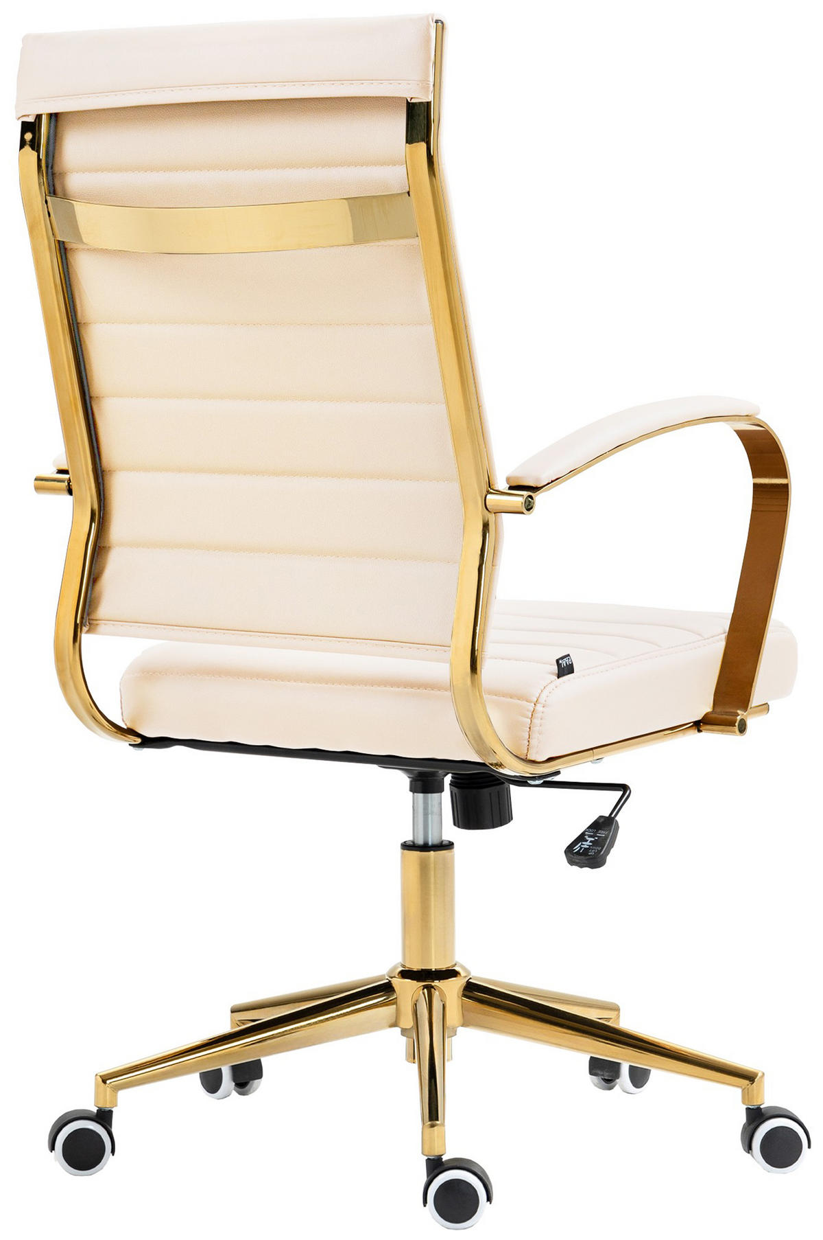 BÜROSTUHL Vantor Kunstleder creme - Goldfarben/Creme, Metall (57/109/59cm) - TPFLiving