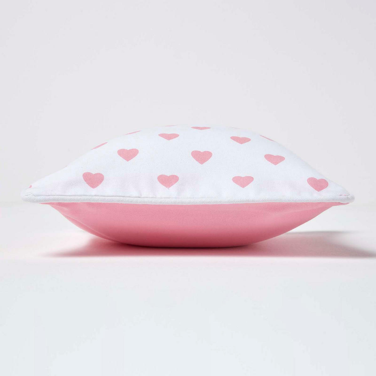 KISSENHÜLLE Herzen 30/30 cm, 100% Baumwolle - Rosa, Textil (30/30cm) - Homescapes