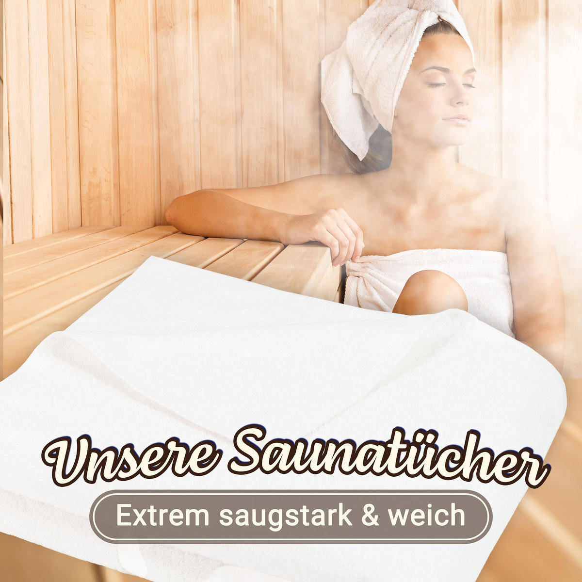 SAUNATUCH, 80x200 cm, 100% Baumwolle, Weiß - Weiß, Textil (80/200cm) - Zollner