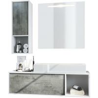 BADMÖBELSET La Costa Fronten in Beton Dunkel Optik - Dunkelgrau, Holzwerkstoff (126.5/190/46cm) - Vladon