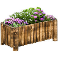 HOCHBEET Pflanzkasten Pflanzbeet Blumenbeet Blumenkasten, Tannenholz, Naturholz - Fichtefarben, Holz (35/30/78cm) - Outsunny