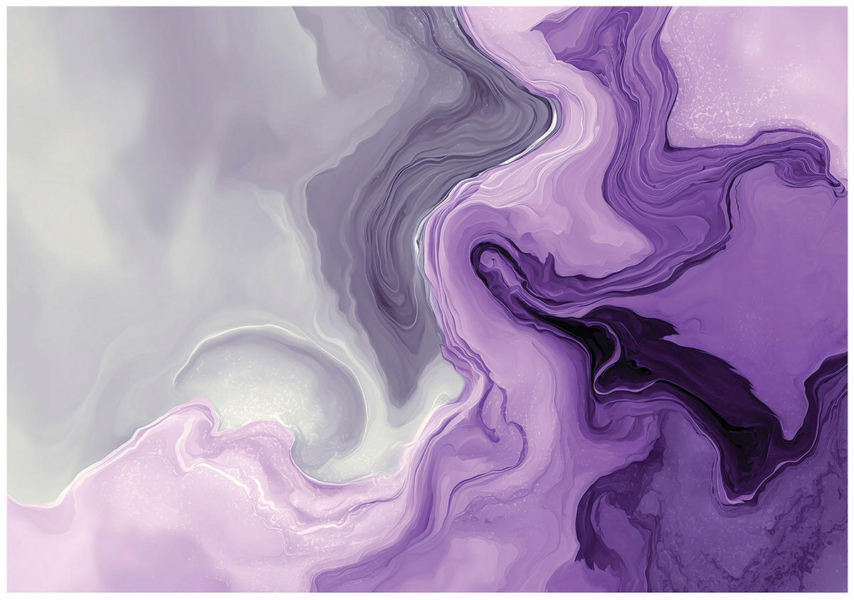 FOTOTAPETE Marmor Abstrakt Lila 250x175 cm - Multicolor, Papier (250/175cm) - Wallarena