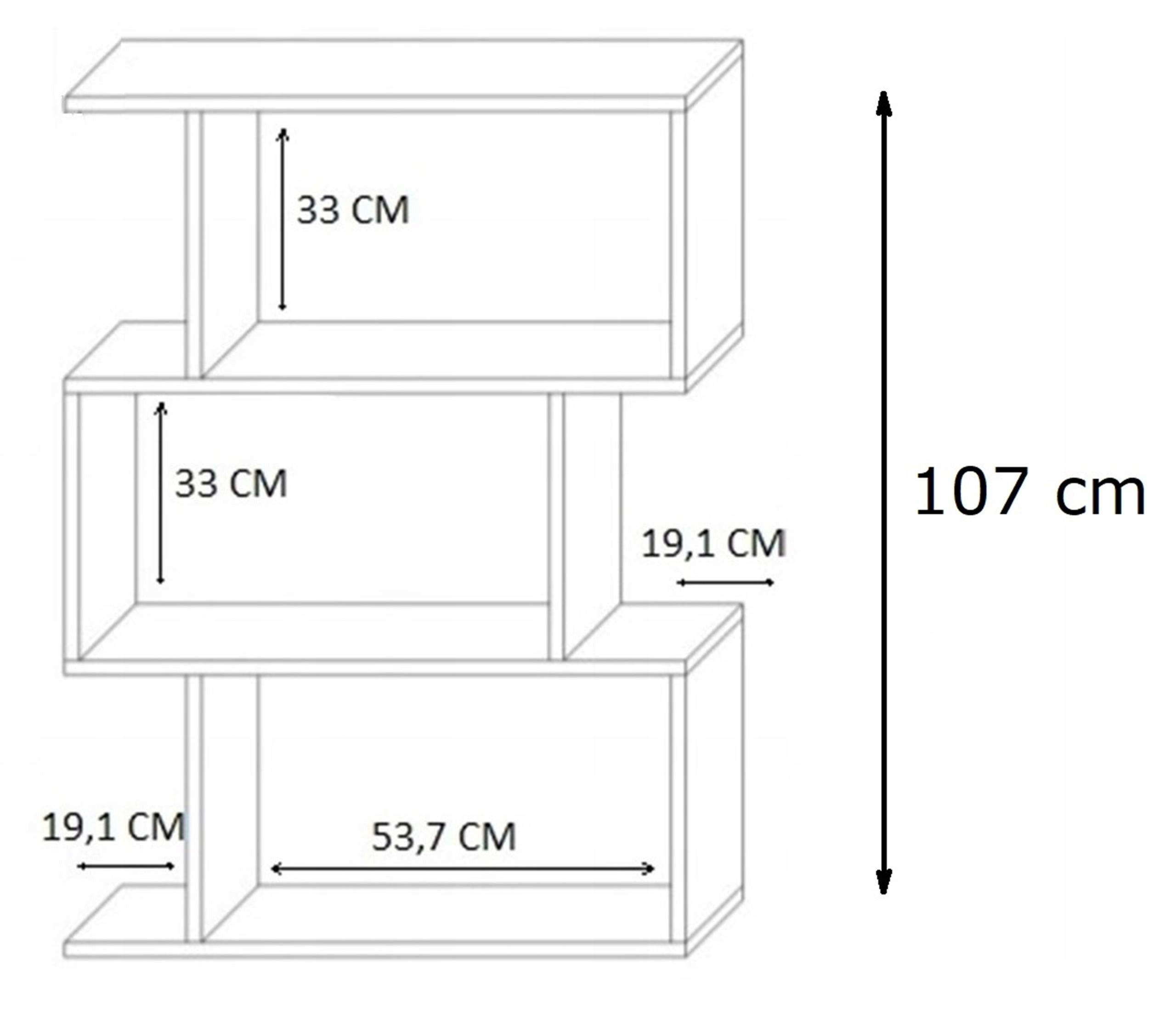 Thumbnail - Matkam Möbel Bücheregal, Weiß, Holzwerkstoff, 76.4x107x28 cm, Wohnzimmer, Regale, Bücherregale