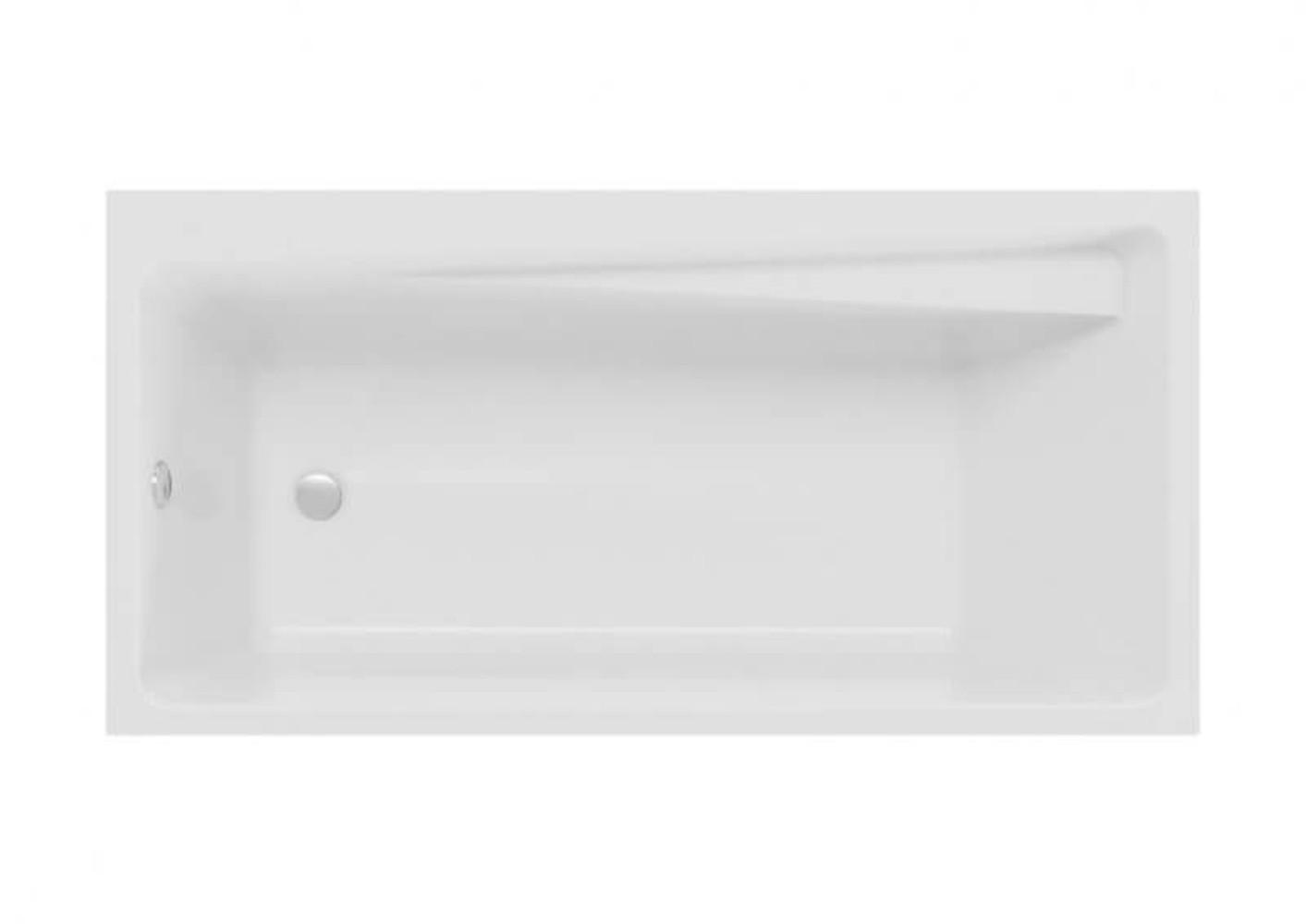 BADEWANNE Rechteck ELZA 170/75 mit Styro Ablauf Füße - Weiß, Kunststoff (75/56.5/170cm) - bad land