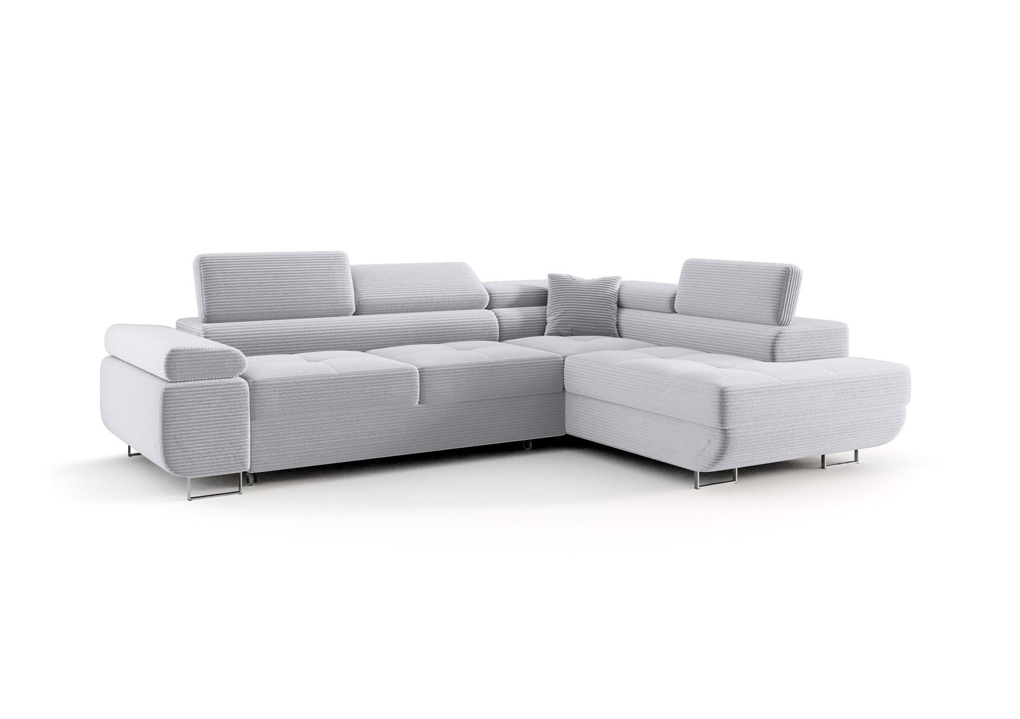 ECKSOFA Monaro Mit Schlaffunktion - Hellgrau, Holzwerkstoff/Textil (275/202cm) - Fun Möbel