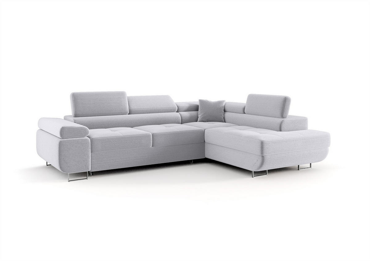 ECKSOFA Monaro Mit Schlaffunktion - Hellgrau, Holzwerkstoff/Textil (275/202cm) - Fun Möbel