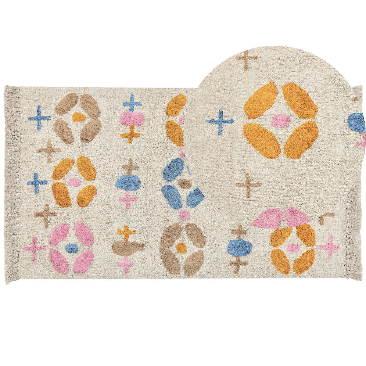 KURZFLOR-TEPPICH Daran 150/80 cm - Multicolor, Textil (80/150cm) - Beliani