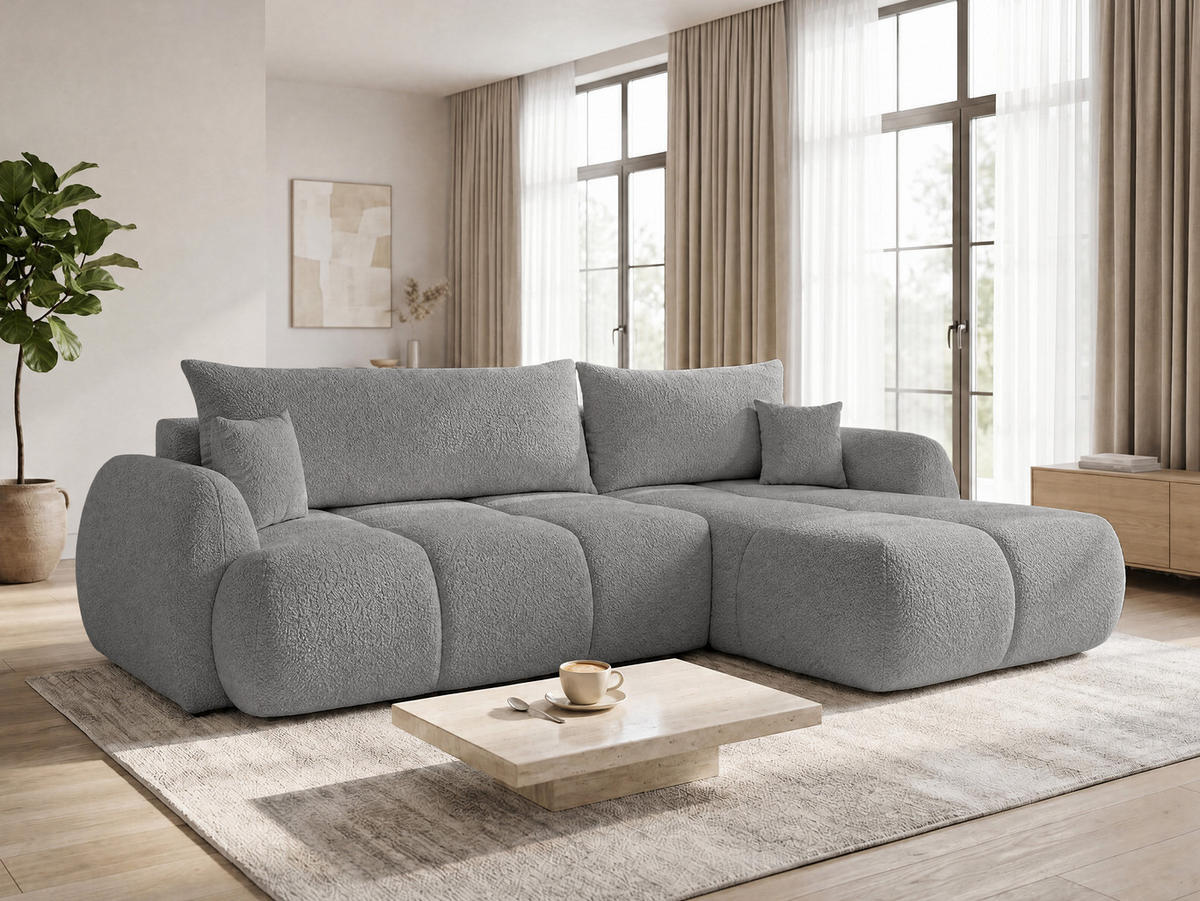 ECKSOFA Loria, Seite: Rechts - Schwarz/Grau, Holz/Kunststoff (183/273cm) - Sofnet