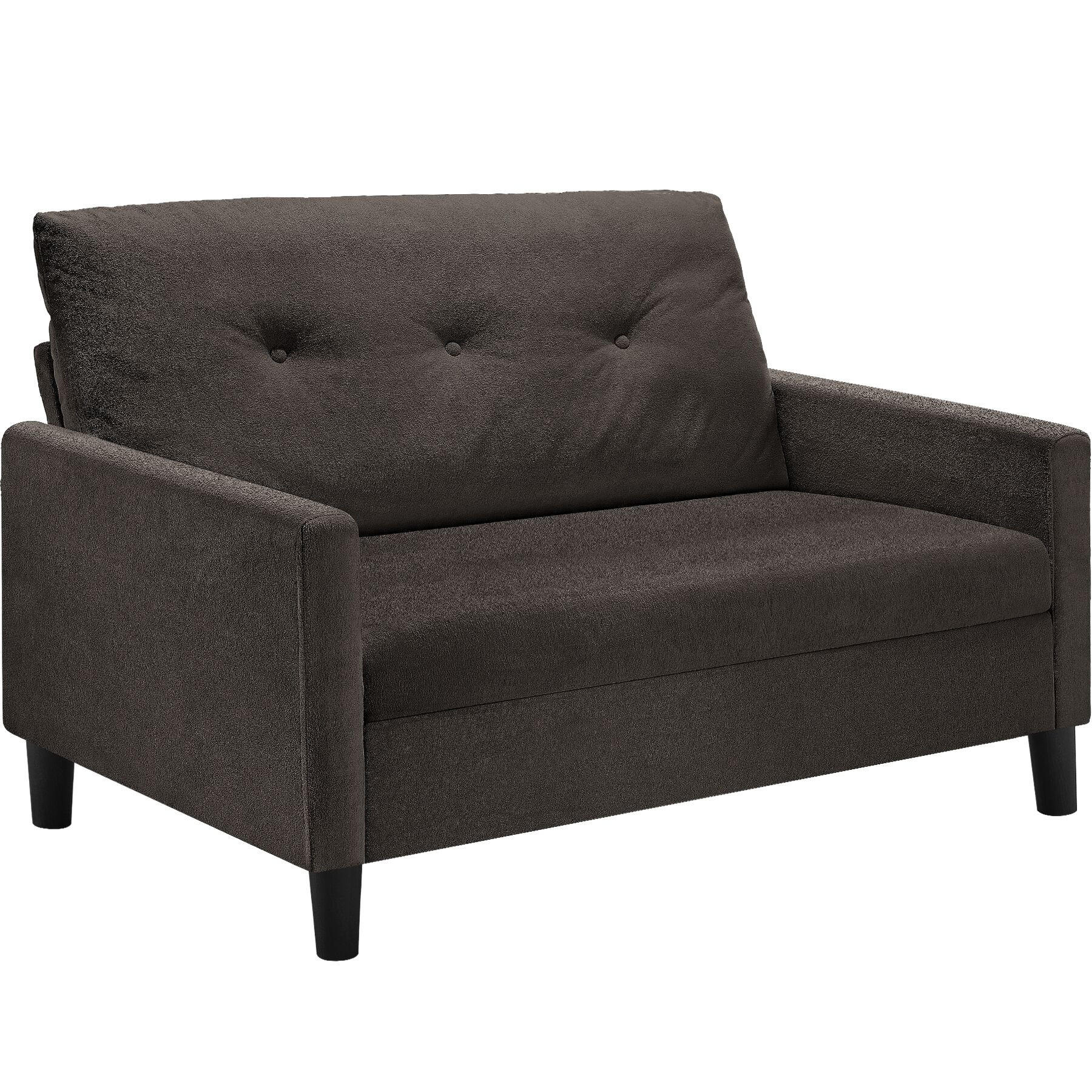 SOFA Viborg, 121,5 x 77 x 91 cm, grau - Braun/Grau, Kunststoff/Textil (121.5/91/77cm) - tectake
