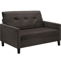 SOFA Viborg, 121,5 x 77 x 91 cm, grau - Braun/Grau, Kunststoff/Textil (121.5/91/77cm) - tectake
