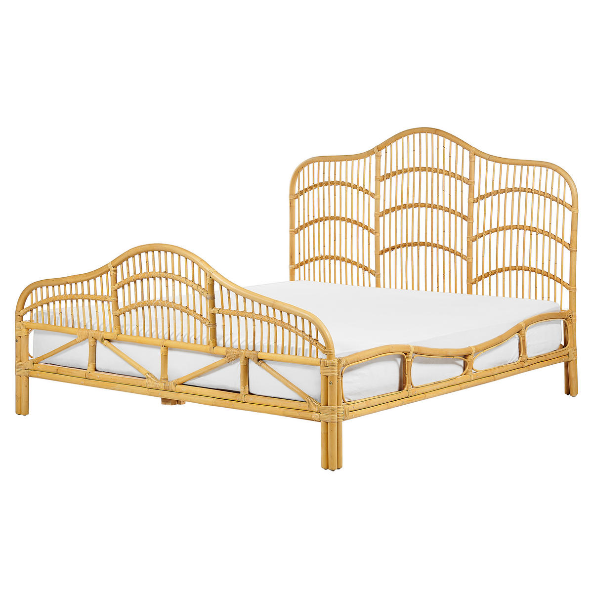 DOPPELBETT 160/200cm Heller Holzfarbton Domeyrot - Hellbraun, Naturmaterialien (160/200cm) - Beliani