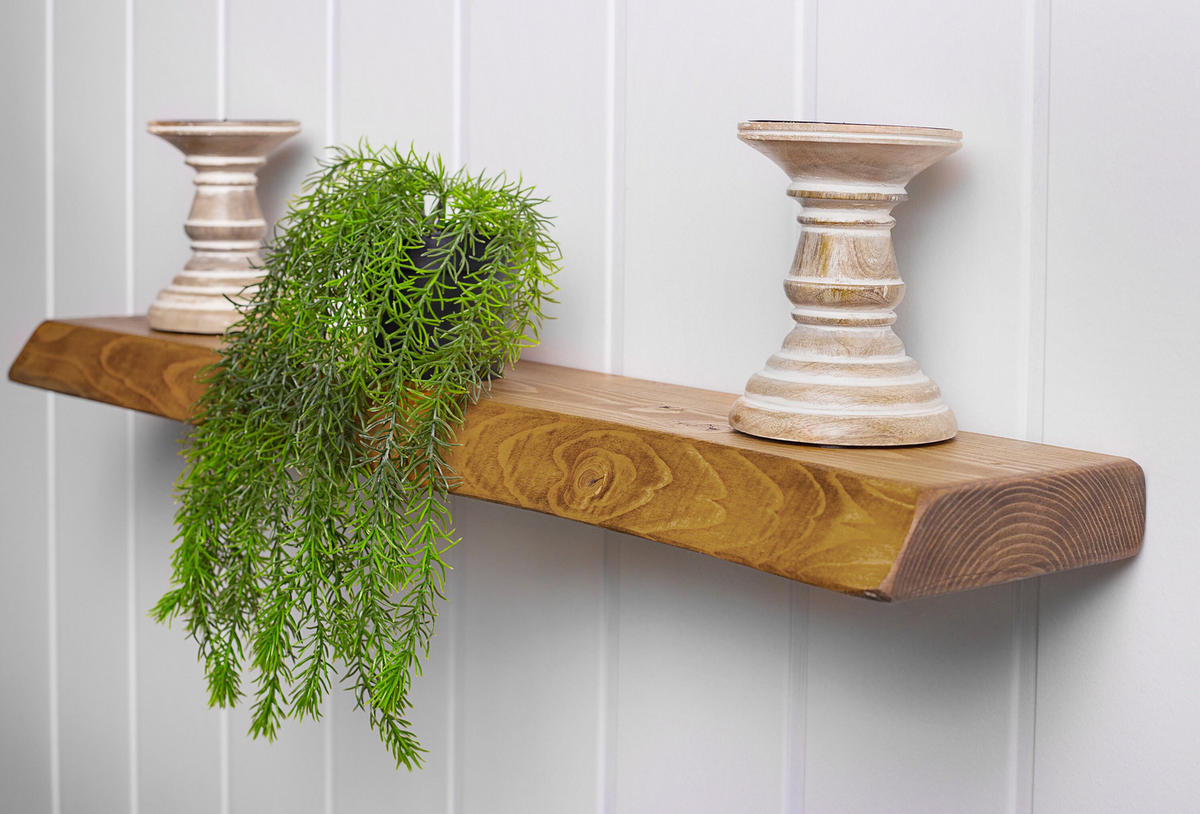 WANDREGAL rustikales 16/4,4/150 cm unbehandelt - Braun, Holz (150/4.4/16cm)