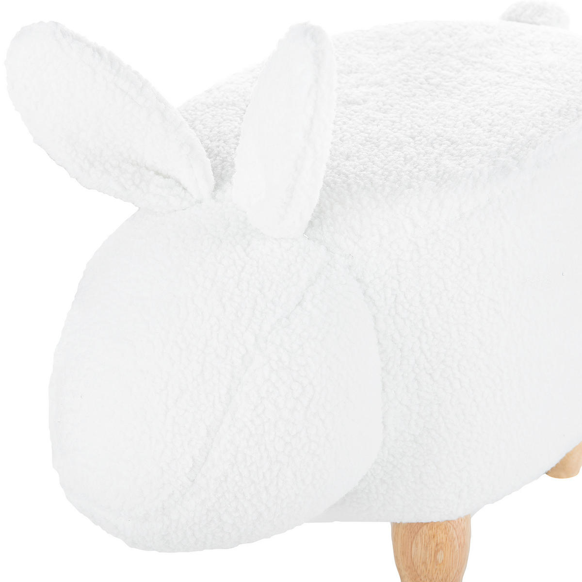 HOCKER Bunny 31/57/36 cm - Weiß, Textil (57/36/31cm) - Beliani