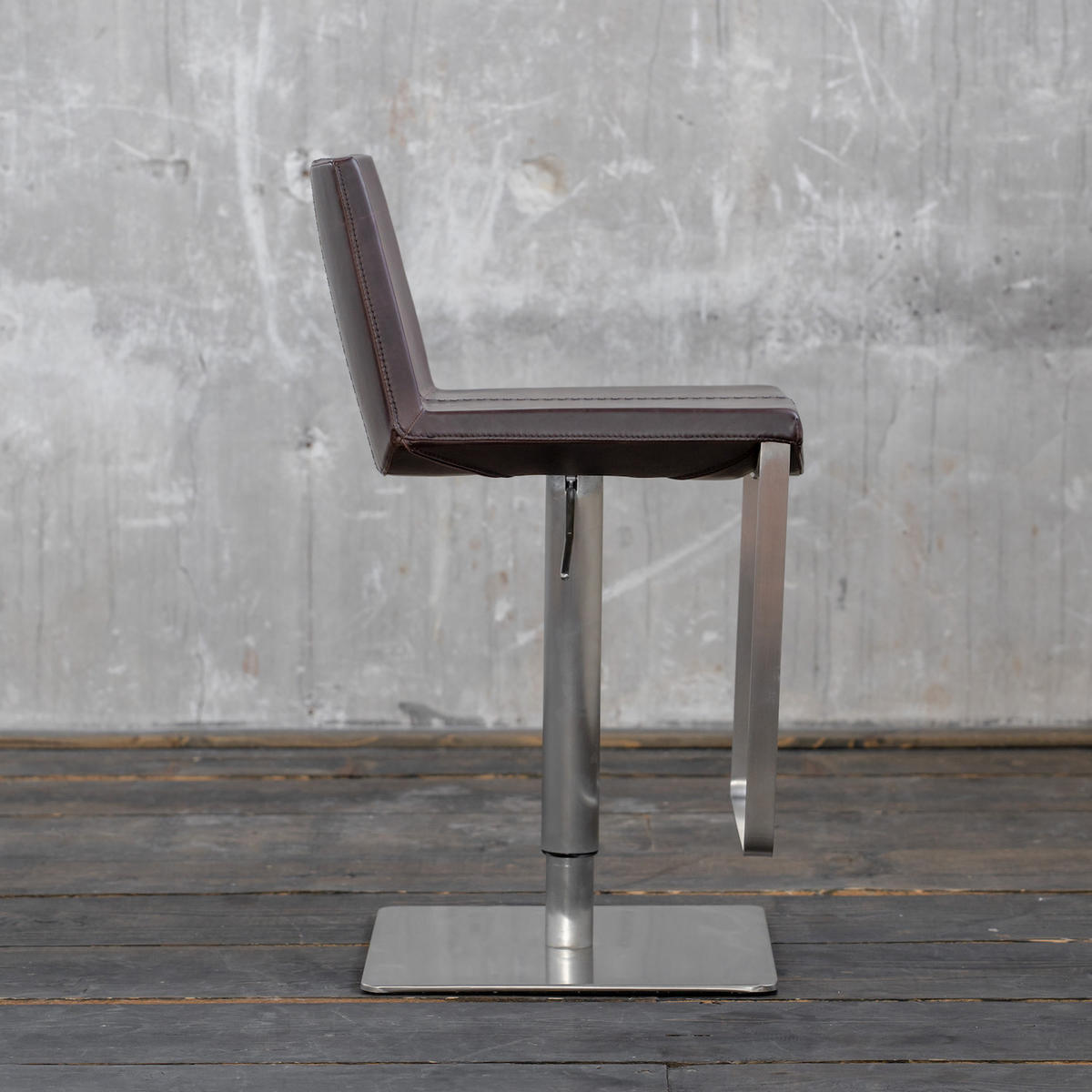 BARHOCKER FES Dunkelbraun Kunstleder - Dunkelbraun, Leder (42.5/85.5/51cm) - KAWOLA