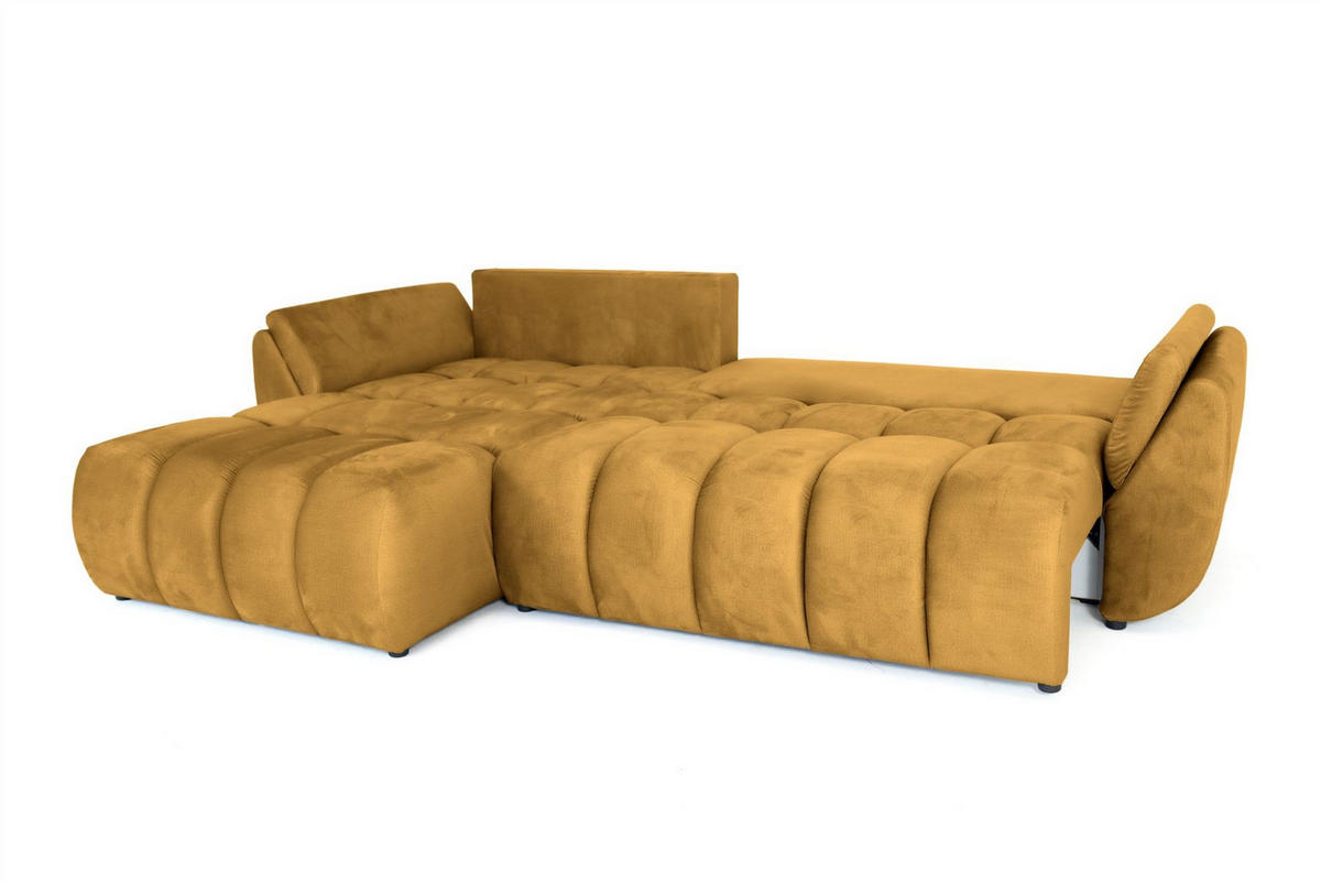 ECKSOFA Collin Mit Schlaffunktion - Gelb, Holzwerkstoff/Textil (280/185cm) - Fun Möbel