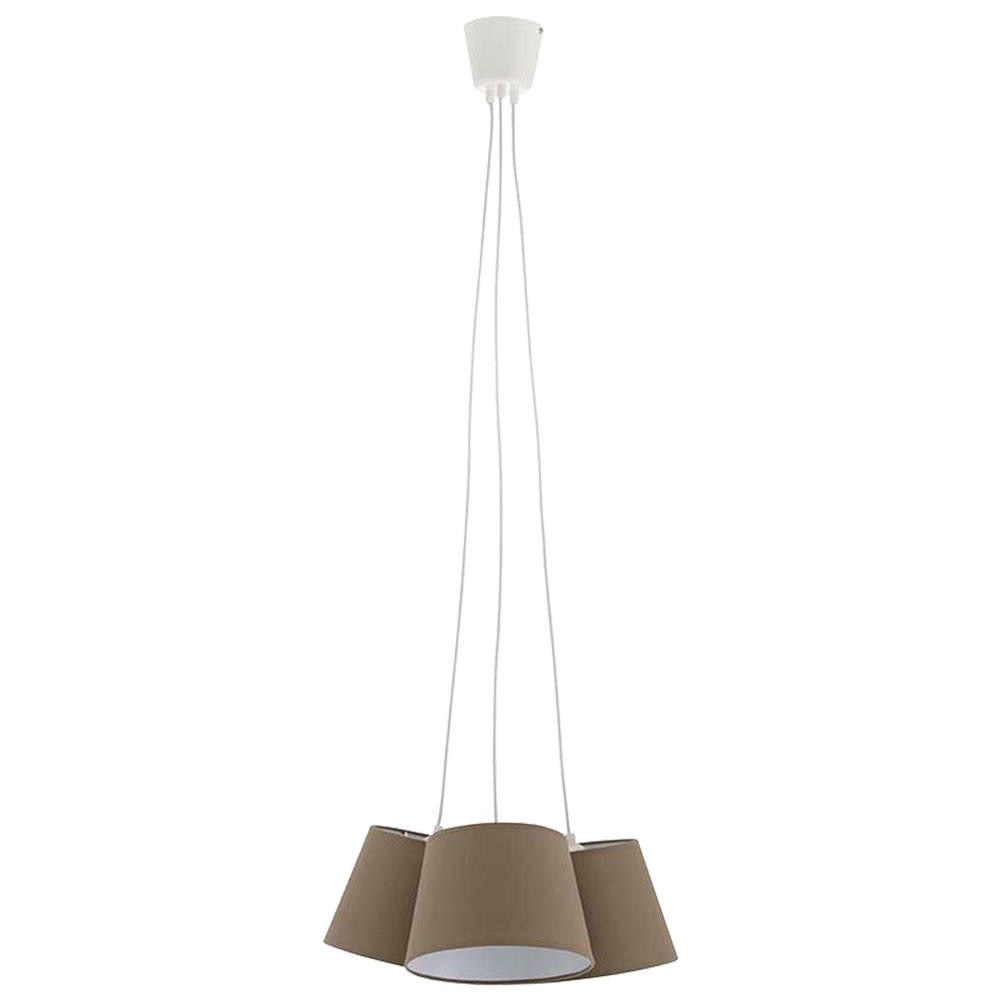 HÄNGELEUCHTE TELA Textilschirm Braun - Braun, Metall (47.2/47.2/128cm) - Briloner