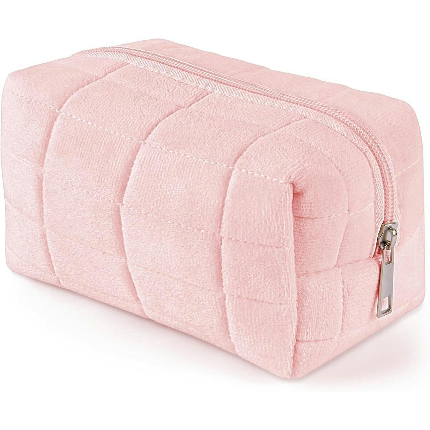 KULTURTASCHE gesteppt Baumwolle Blumenmuster Rosa - Rosa, Textil (10/9/17cm)