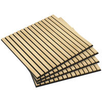 AKUSTIKPANEELE 4 Stück - Eiche Bianco, Holzwerkstoff (60/2.1/60cm) - HOMCOM