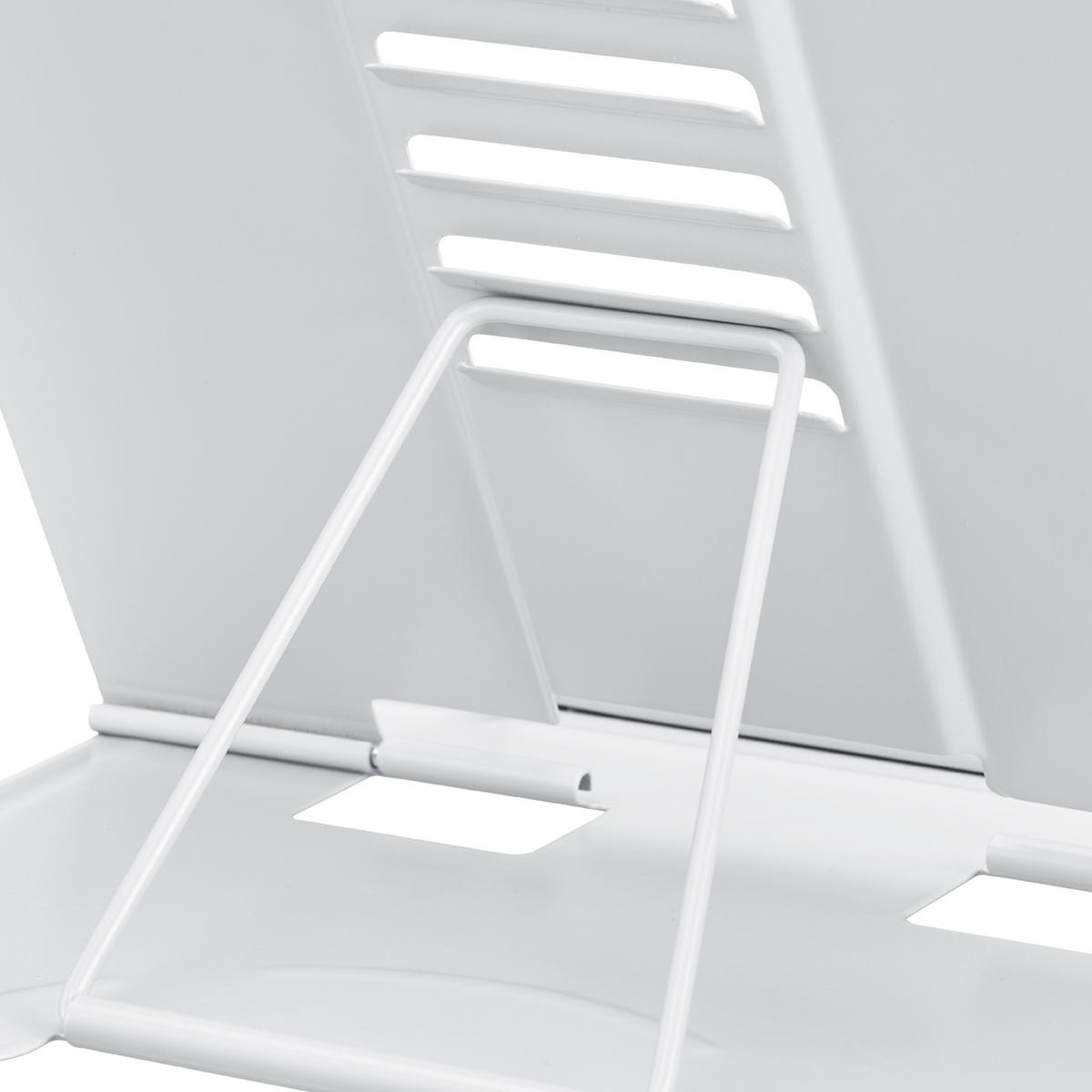 2xBUCHSTÄNDER - Weiß, Metall (21/18/16.5cm) - Relaxdays