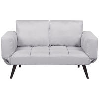 2-SITZER-SCHLAFSOFA Polsterbezug Hellgrau Brekke - Hellgrau, Textil (167/90/75cm) - Beliani