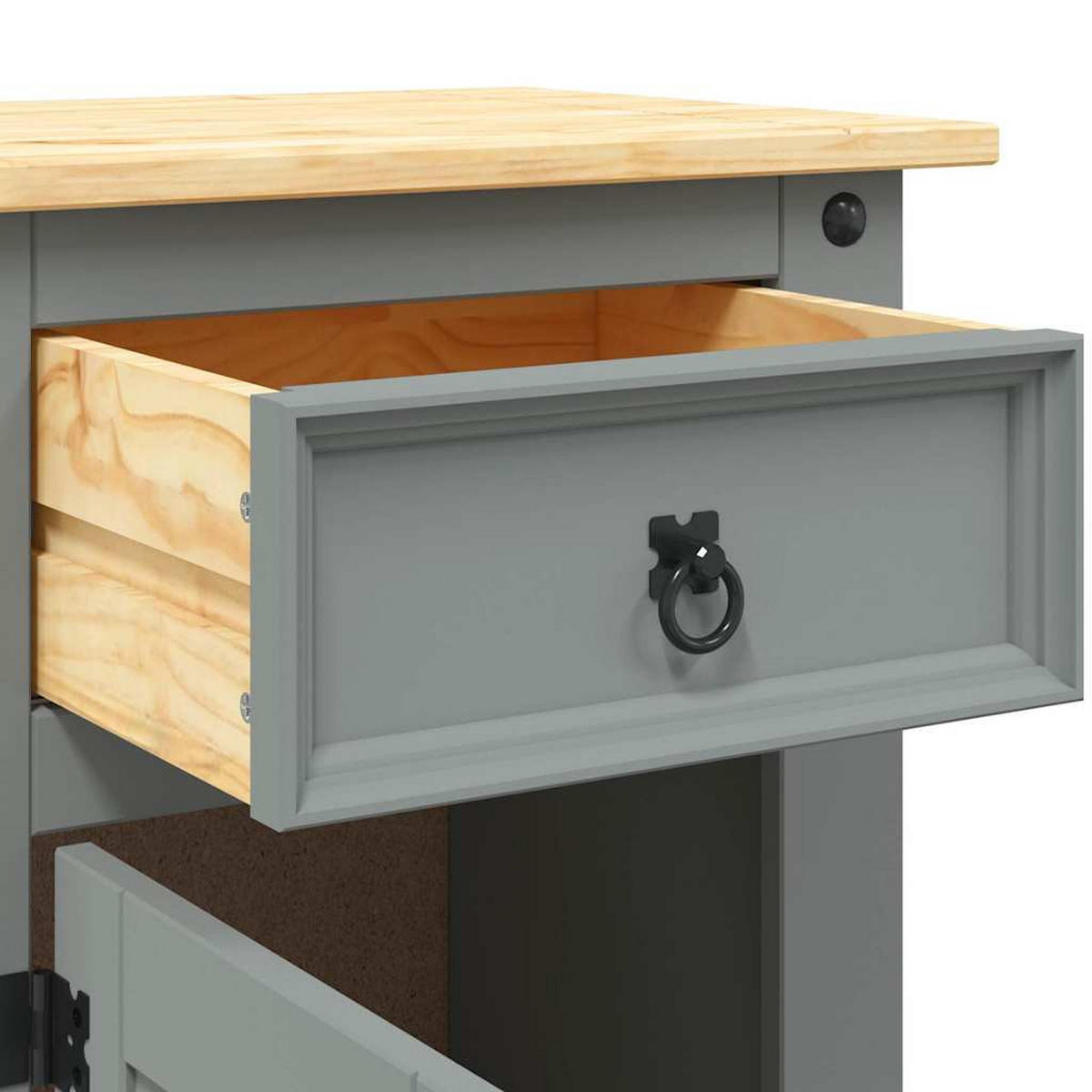 NACHTTISCH Im Mexiko-Stil Corona Kiefernholz Grau 53/39/67 Cm - Grau, Holz (53/67/39cm) - vidaXL