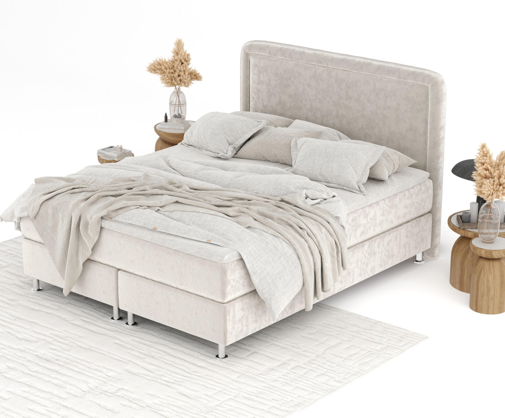 Thumbnail - Maison de Reve Boxbett, Ecru, Textil, Buche, Kiefer, H3, Höhe ca. 21 cm, 160x200 cm, Oeko-Tex® Standard 100, FSC 100%, M...