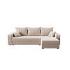 ECKSOFA HEWLET L BIS Zoom 1 Rechts mit Schlaffunktion - Beige, Textil (240/140cm) - Bedante