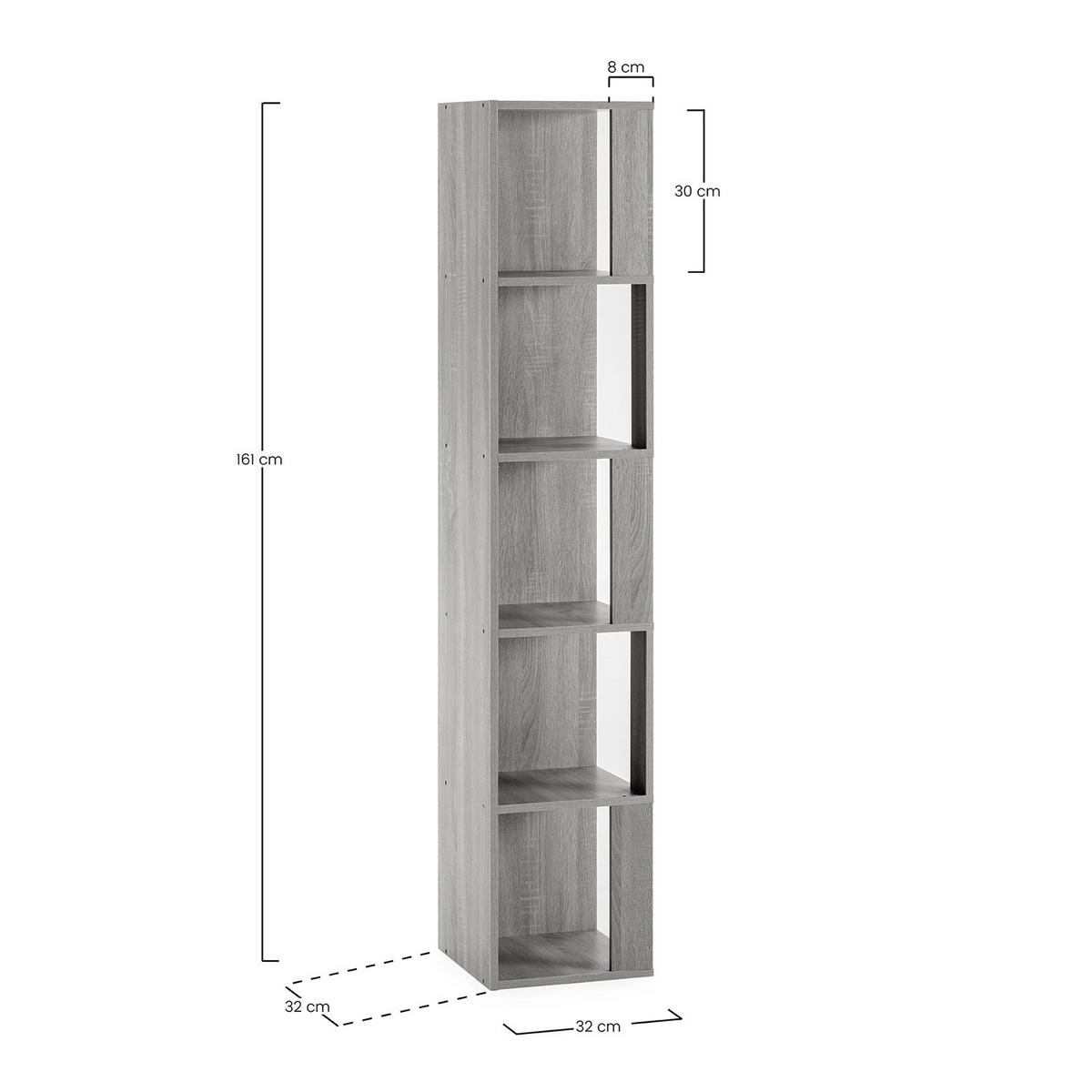 REGAL Fiyi 5 fächern Eichenfarbe - Honigeiche, Holzwerkstoff (31/160/31cm) - VS Venta-stock