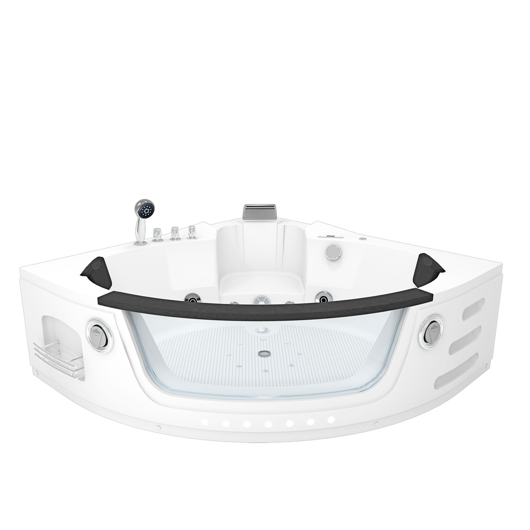 WHIRLPOOL Pool Badewanne Wanne W05H-TH-SC 140x140cm - Weiß, Glas/Kunststoff (140/60/140cm) - AcquaVapore by Sandra Jentho