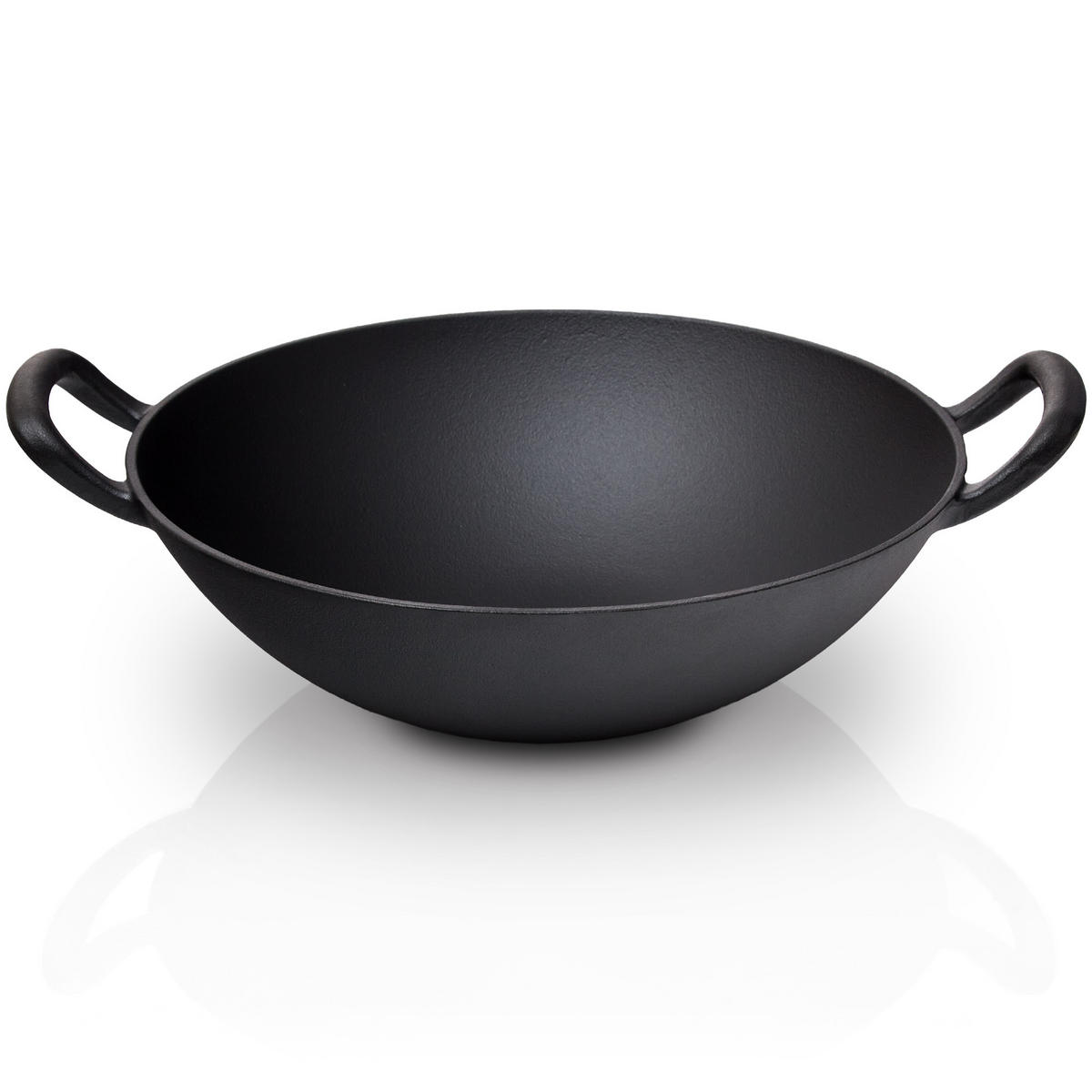 WOK Gusseisen Ø33,5cm WOKpfanne asiaische Gusspfanne - Schwarz, Metall (34/12/34cm) - BBQ Nerd