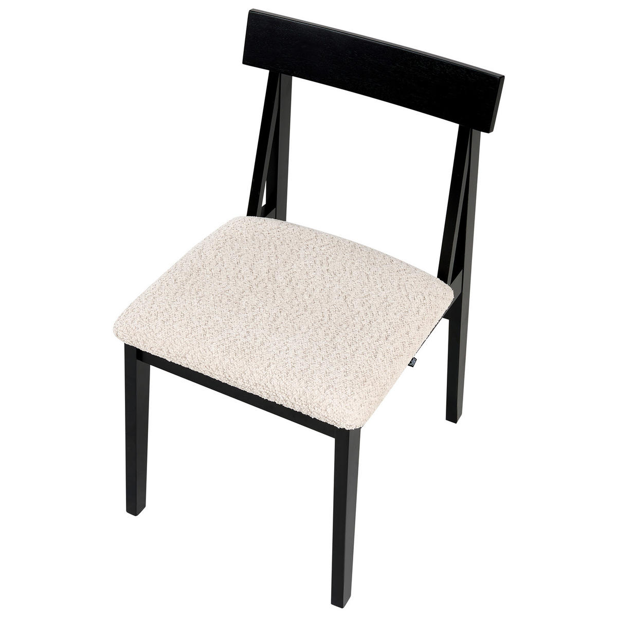 ESSZIMMERSTUHL 2er-Set Holz Schwarz/Beige Isle - Beige, Holz (45/82/55cm) - Beliani