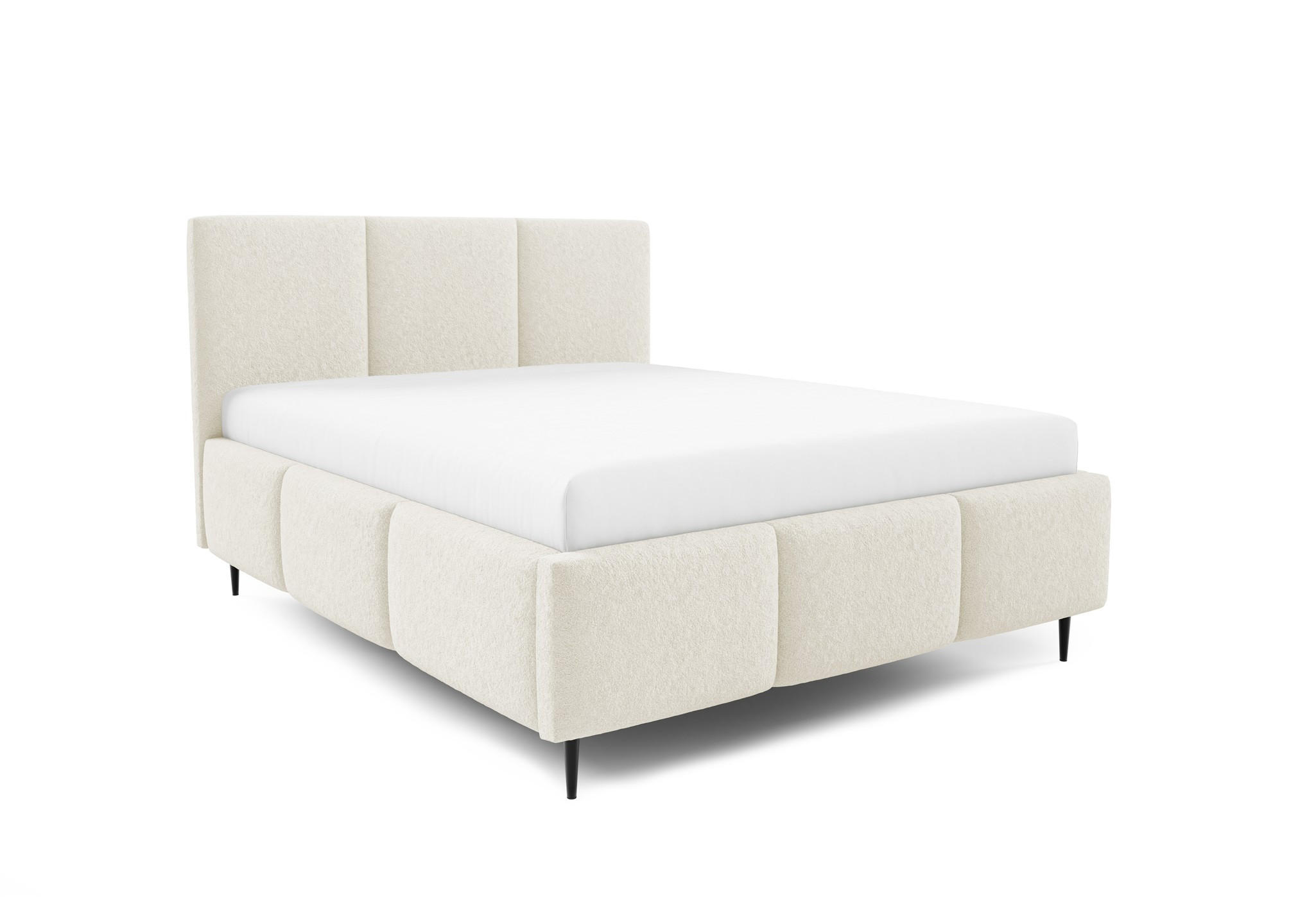 POLSTERBETT Miami Komplettset - Creme, Holzwerkstoff/Textil (160/200cm) - Fun Möbel