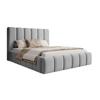 POLSTERBETT Biscottino Hellgrau mit Samtbezug 180x200 cm - Silberfarben/Hellgrau, Textil (180/200cm) - Selsey